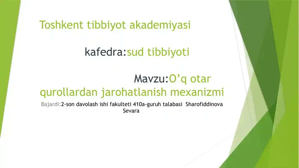 Toshkent Tibbiyot Akademiyasi Rejasi
