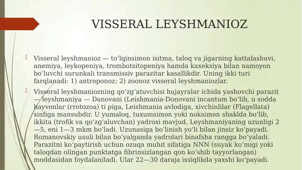VISSERAL LEYSHMANIOZ