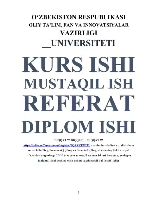 XVIII-XIX asrlarda Usmoniy turklar imperiyasi tarixi kurs ishi