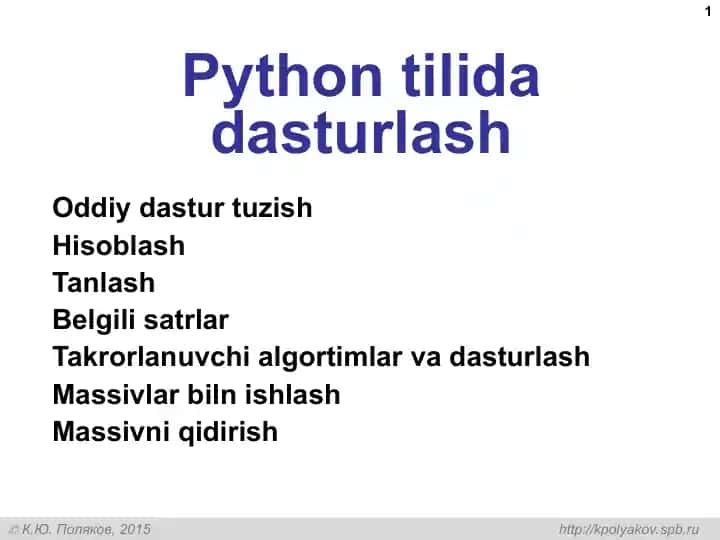 Pythontilida dasturlash