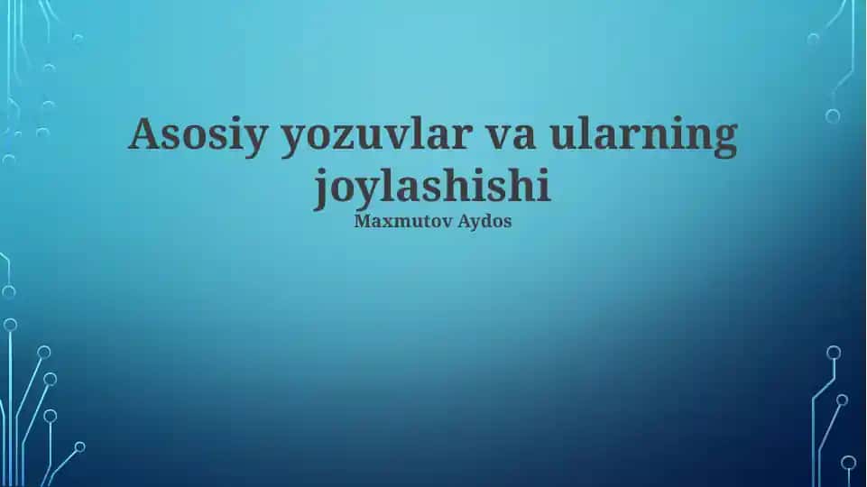 Joylashuv Turlari