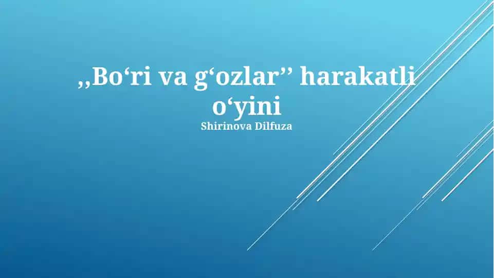 Bo'ri va g'ozlar harakatli o'yini