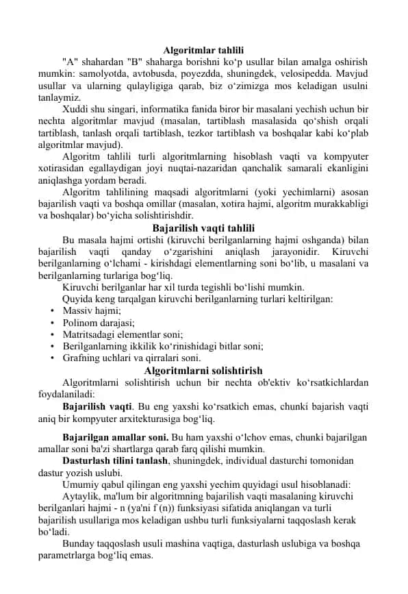 Algoritm tahlili