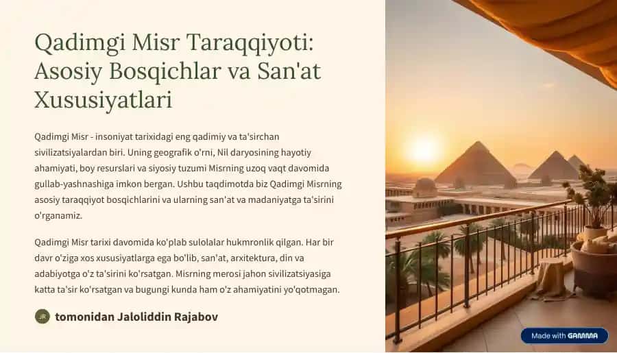 Qadimgi Misr Taraqqiyoti