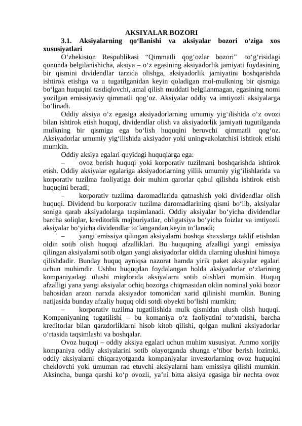 AKSIYALAR BOZORI