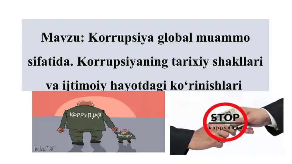 Korrupsiya global muammo sifatida