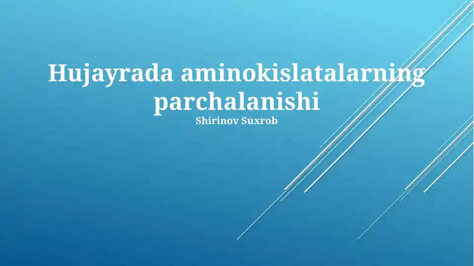 Aminokislatalarning parchalanishi