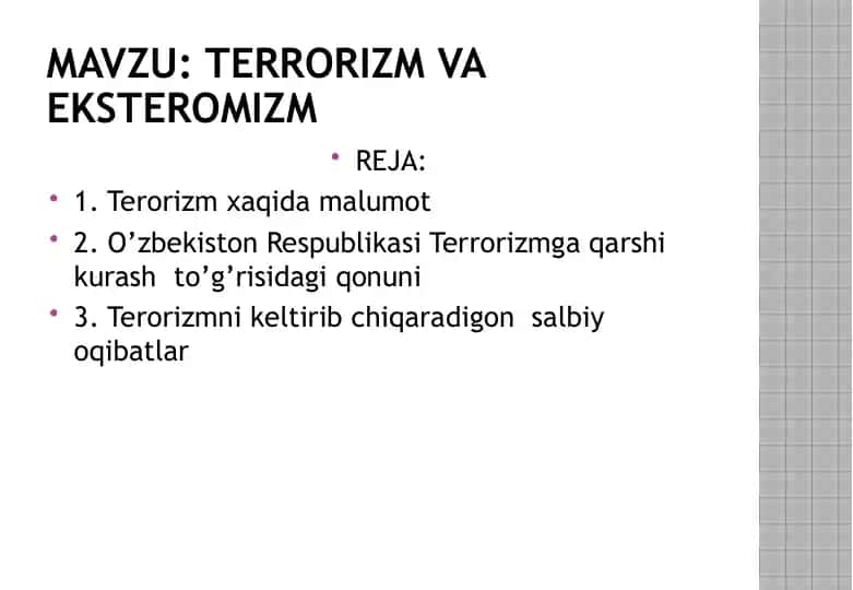 Ekstremizm va terrorizm