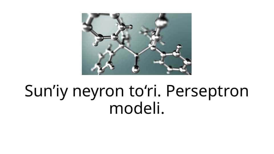 Sun’iy neyron to‘ri. Perseptron modeli