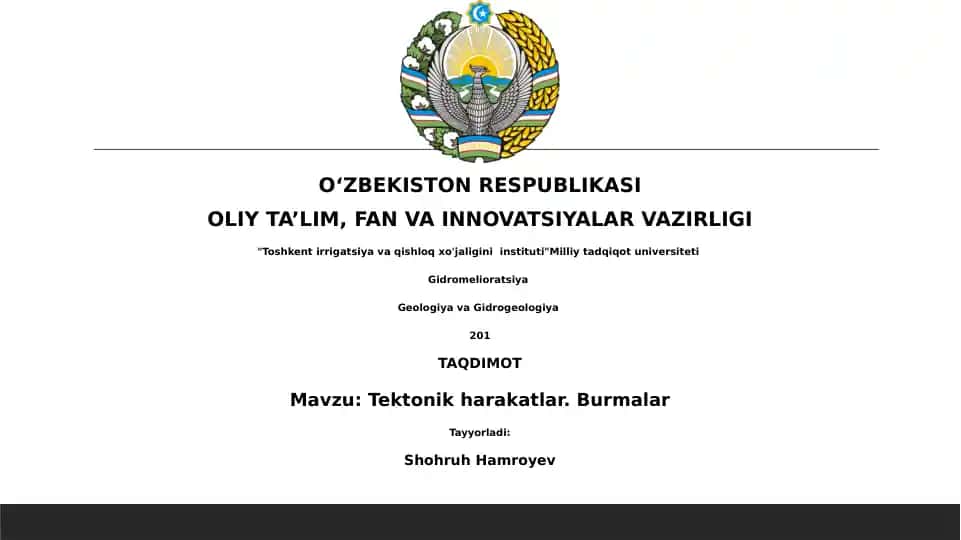Tektonik harakatlar. Burmalar