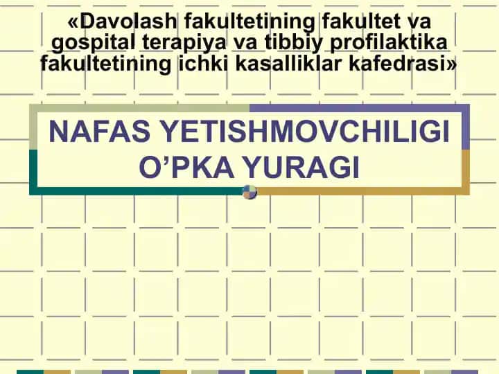 Nafas Yetishmovchiligi (NE)