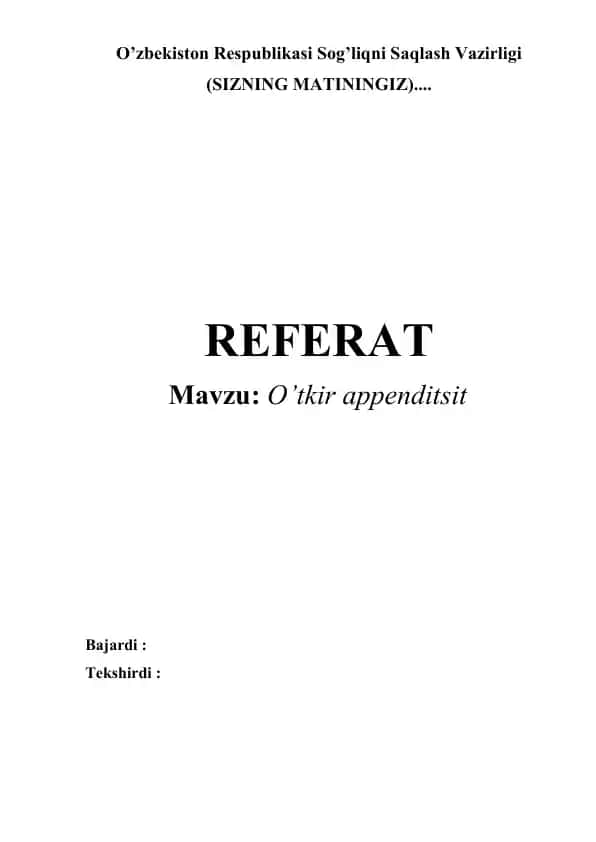 O'tkir appenditsit