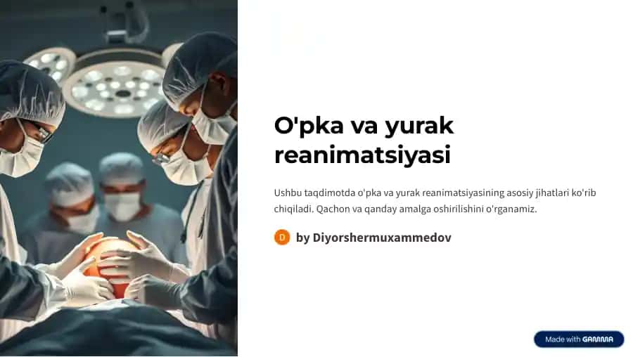 O'pka va yurak reanimatsiyasi