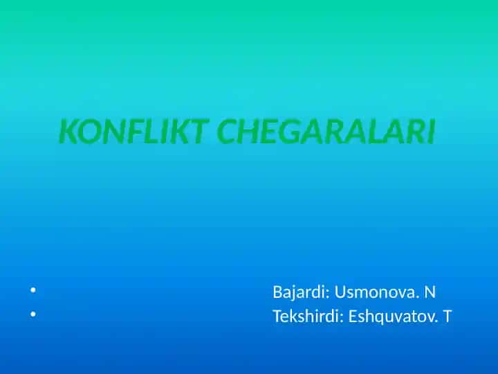 Konflikt Chegaralari