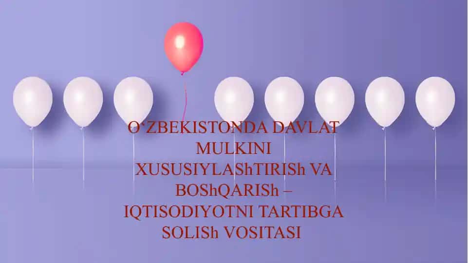 O‘ZBEKISTONDA DAVLAT MULKINI XUSUSIYLAShTIRISh VA BOShQARISh – IQTISODIYOTNI TARTIBGA SOLISh VOSITASI
