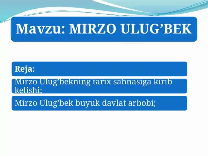 Mirzo Ulug’bek tarix sahnasiga kirishi