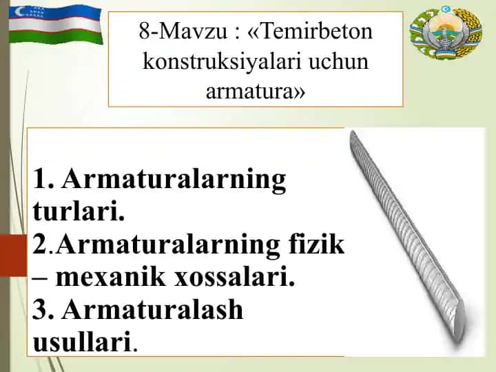 Temirbeton konstruksiyalari uchun armatura