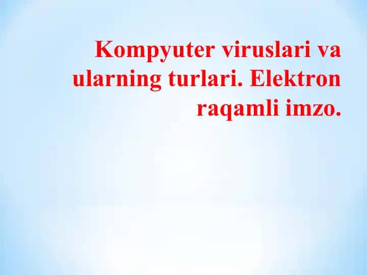 Kompyuter viruslari