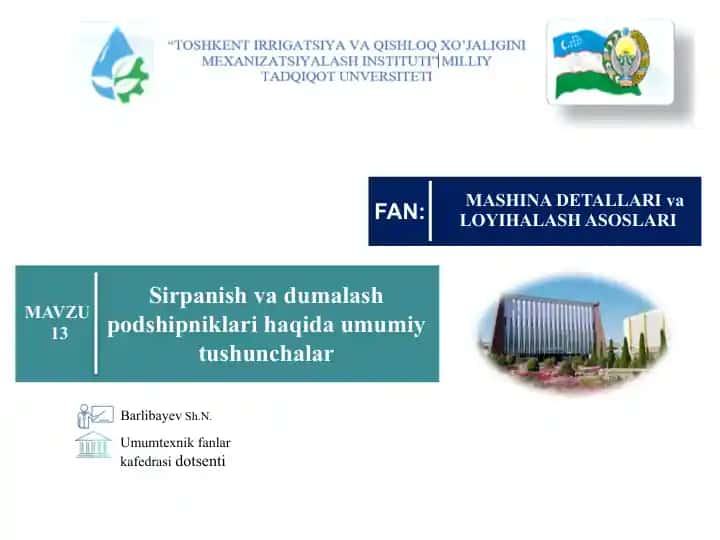 MASHINA DETALLARI va LOYIHALASH ASOSLARI