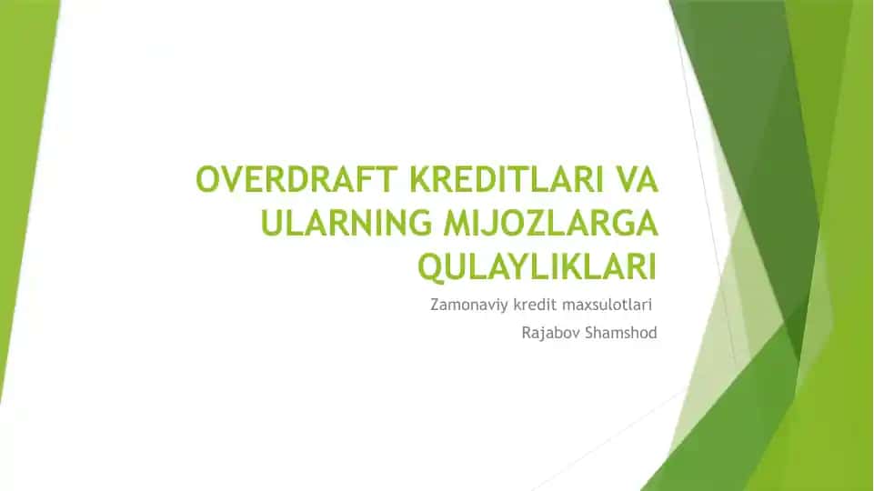 Overdraft Kreditlari
