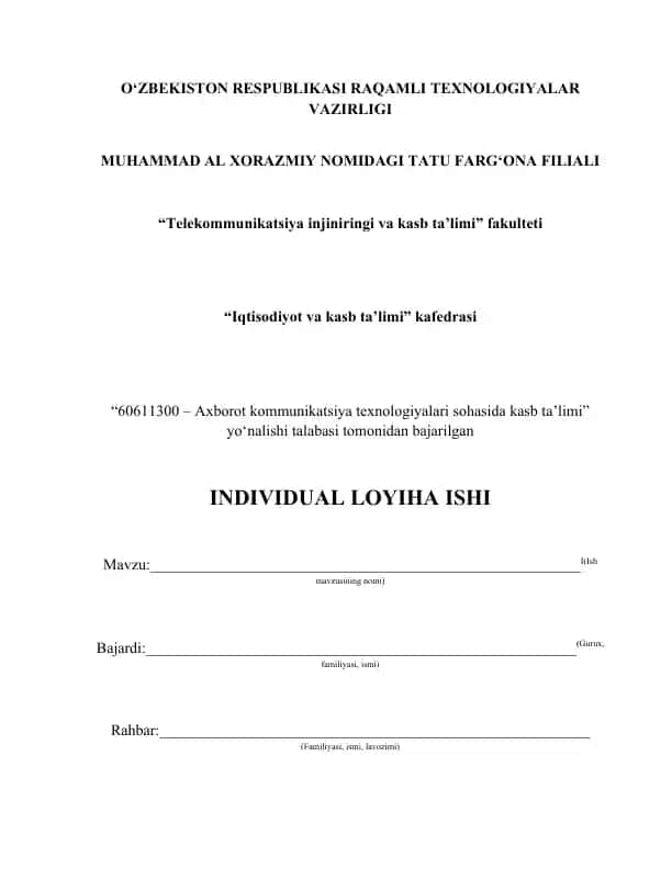 Individual loyiha ishi