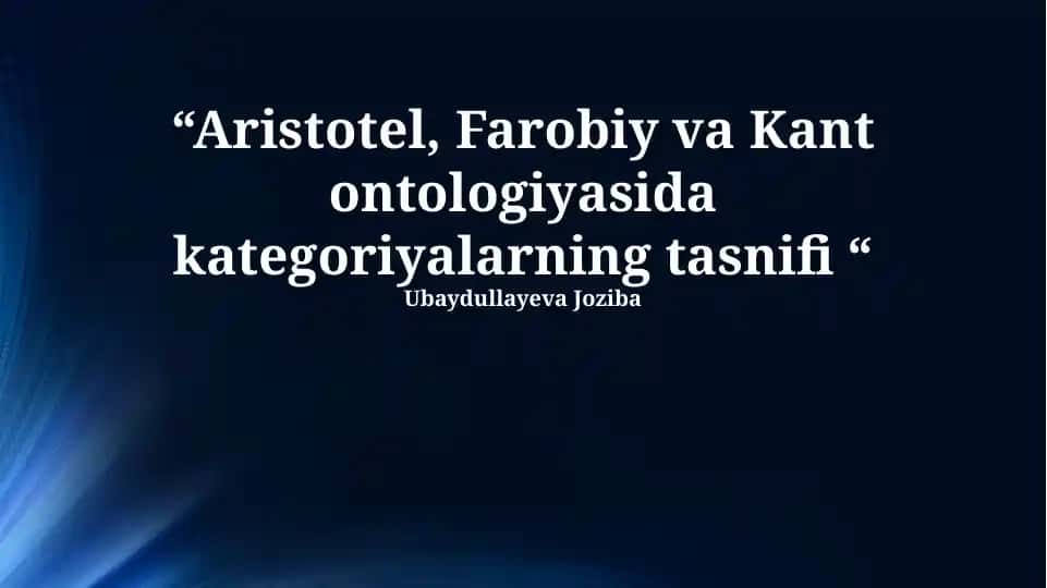 Kategoriyalarni tasniflashning umumiy tamoyillari