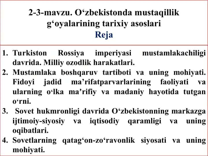 O‘zbekistonda Mustaqillik G‘oyalarining Tarixiy Asoslari