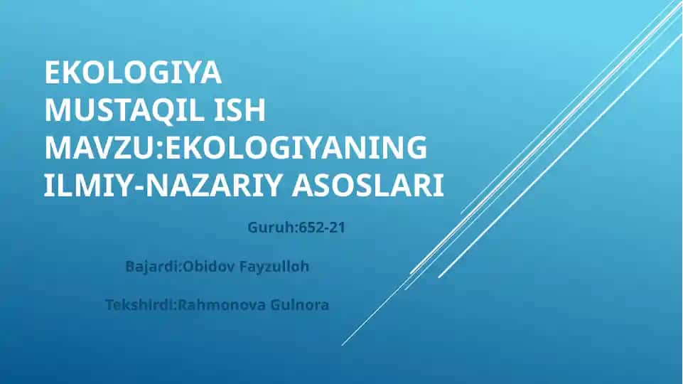 Ekologiya