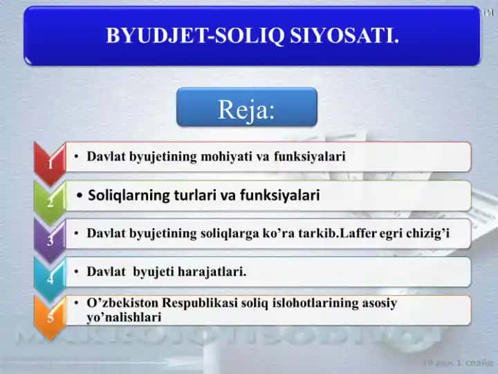 BYUDJET-SOLIQ SIYOSATI
