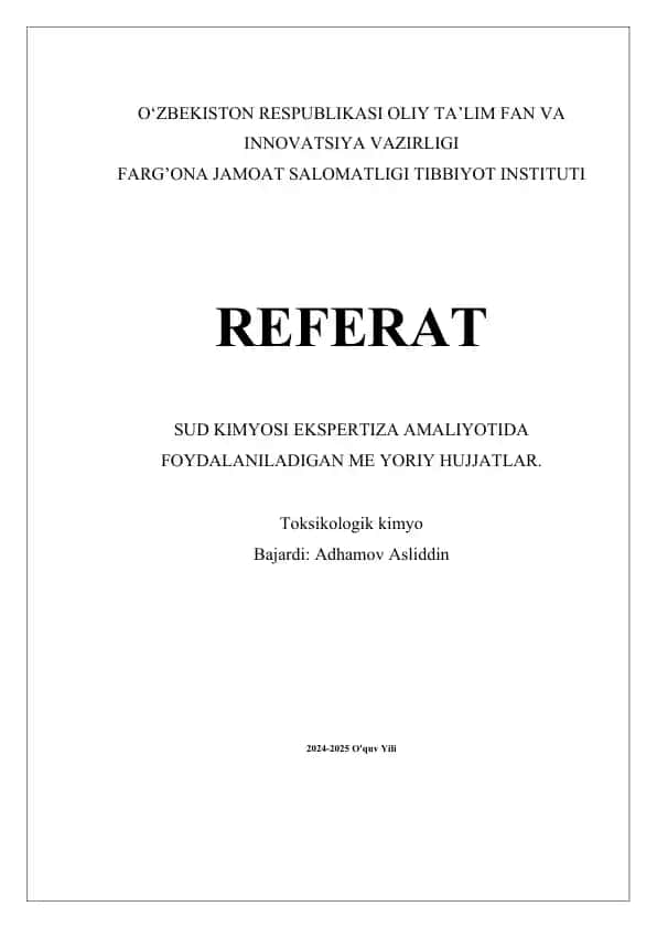 Sud Kimyosi Ekspertizasi Amaliyoti