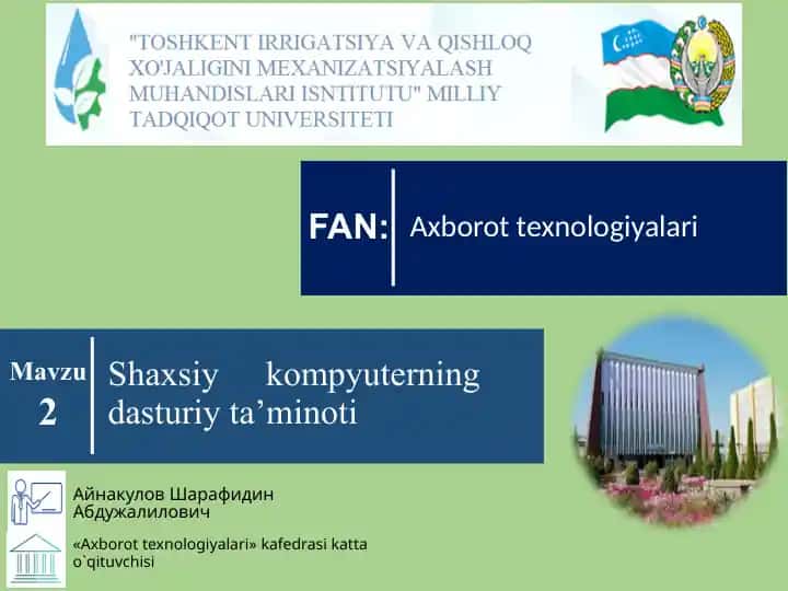Shaxsiy kompyuter texnikasi ta’limi