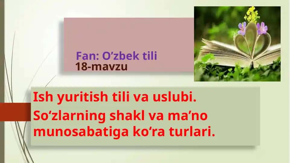 O’zbektili 18-mavzu