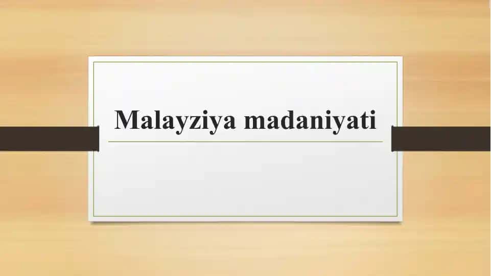 Malayziya madaniyati taqdimoti