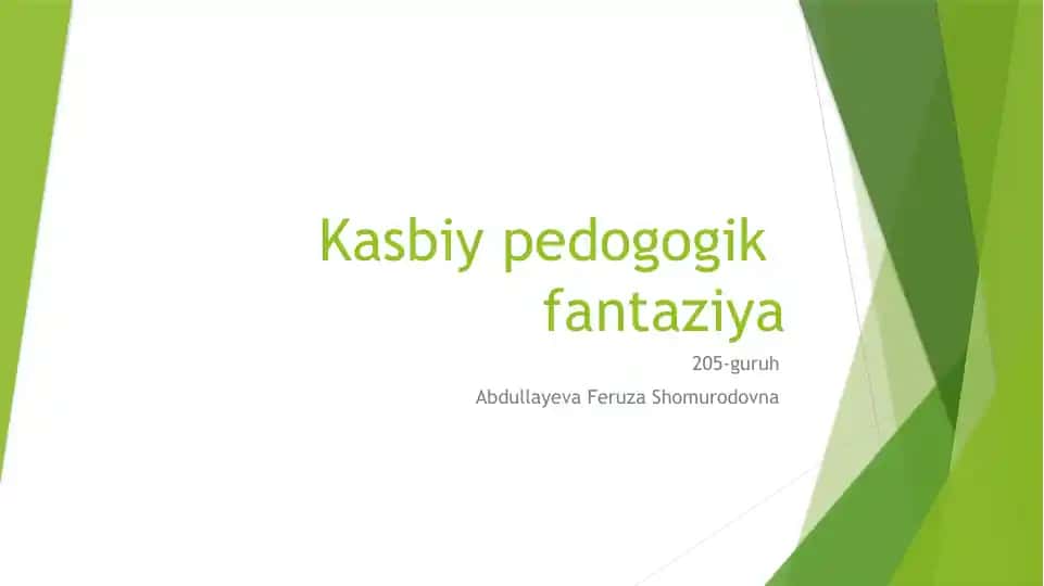 Kasbiy pedagogik fantaziya