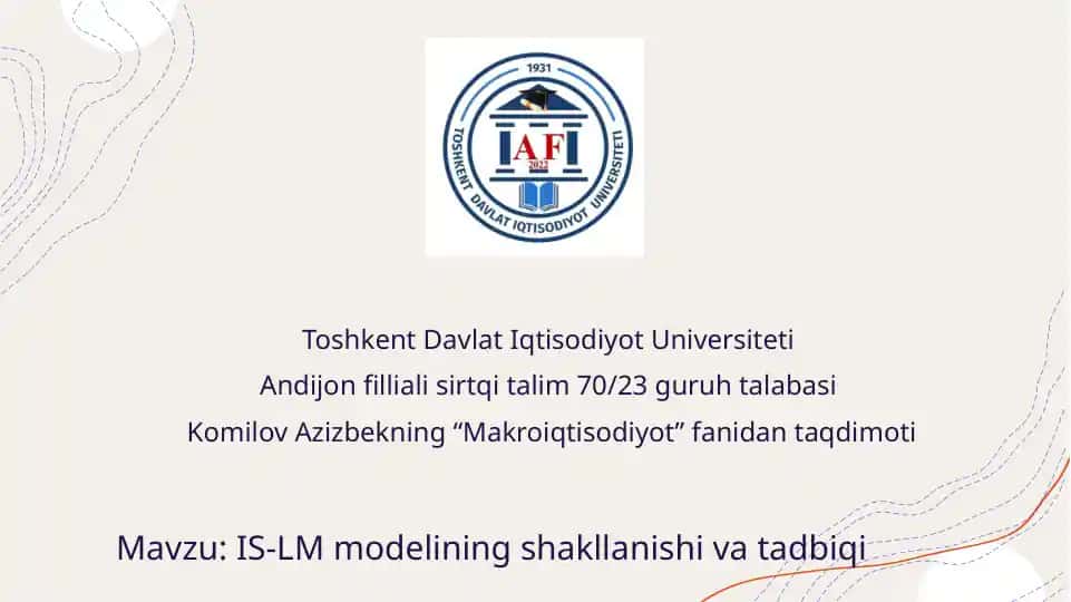 IS-LM modeli taqdimoti