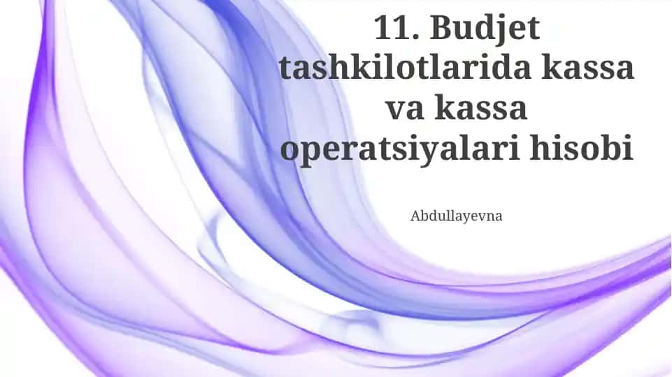 Naqd Pul Oqimini Bashоrаt Qilish va Tahlil Qilish