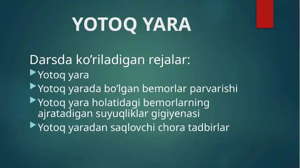 Yotoq Yara Parvarishi