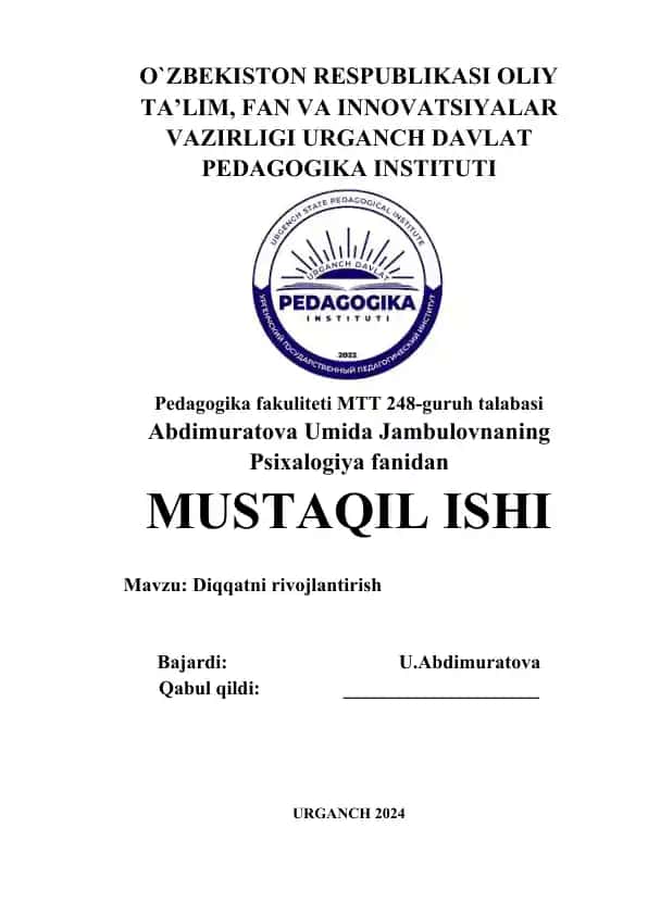 Diqqatni rivojlantirish