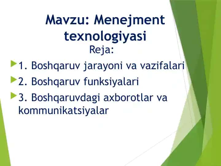 Menejment texnologiyasi