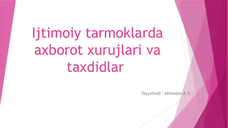Ijtimoiy tarmoqlarda axborot xurujlari va taxdidlar