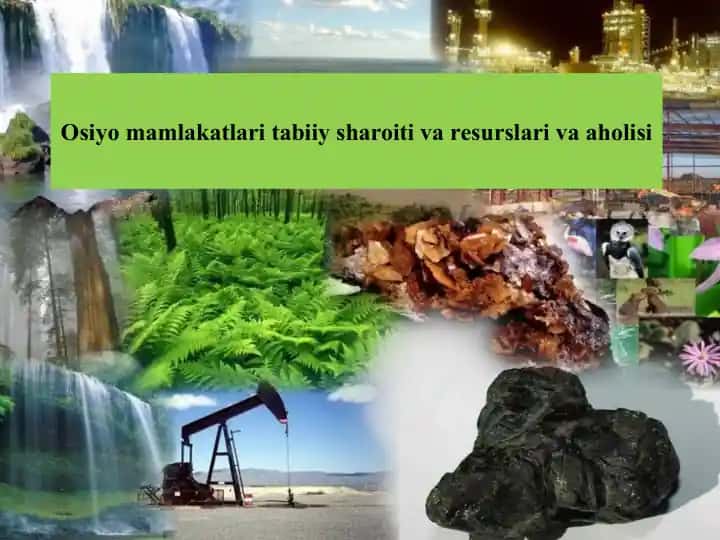 Osiyomamlakatlari tabiiy sharoiti va resurslari vaaholisi