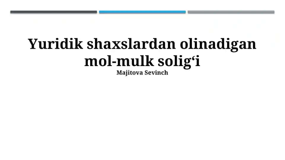 Yuridik shaxslardan olinadigan mol-mulk soligʻi