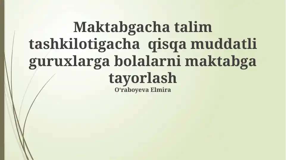 Bolalarni maktabga tayyorlash