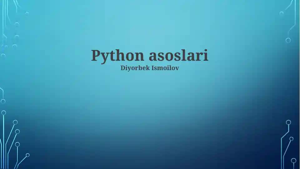Python asoslari