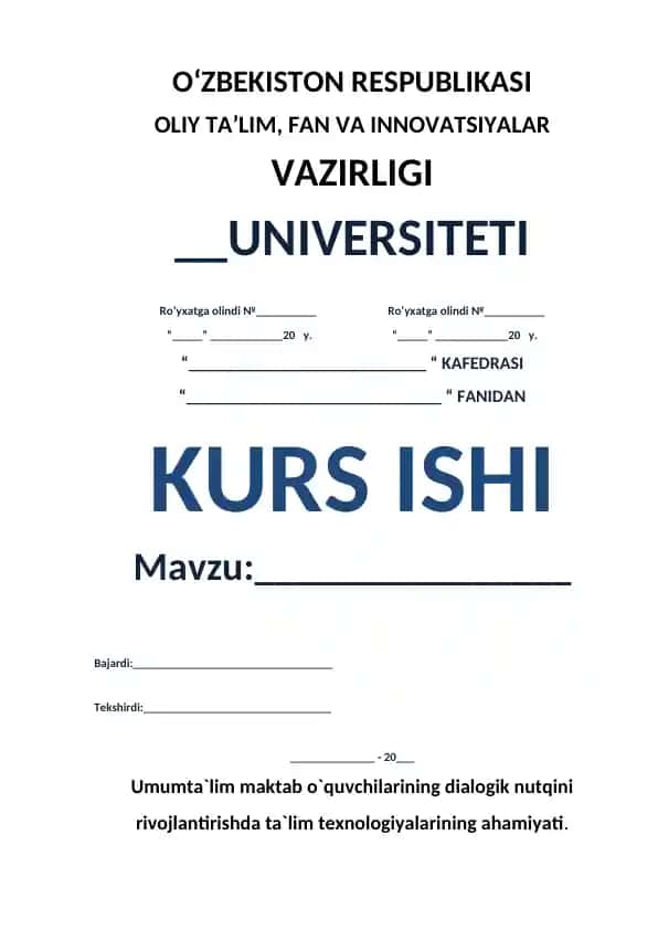 Boshlang‘ich sinflar uchun fransuz tili o‘qitish metodikasi va innovatsion usullari