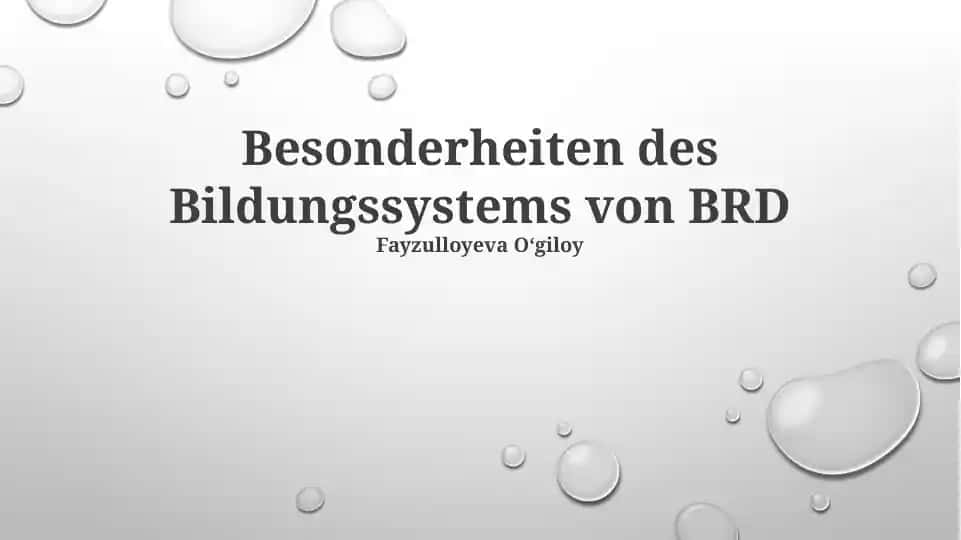 Besonderheiten des Bildungssystems von BRD