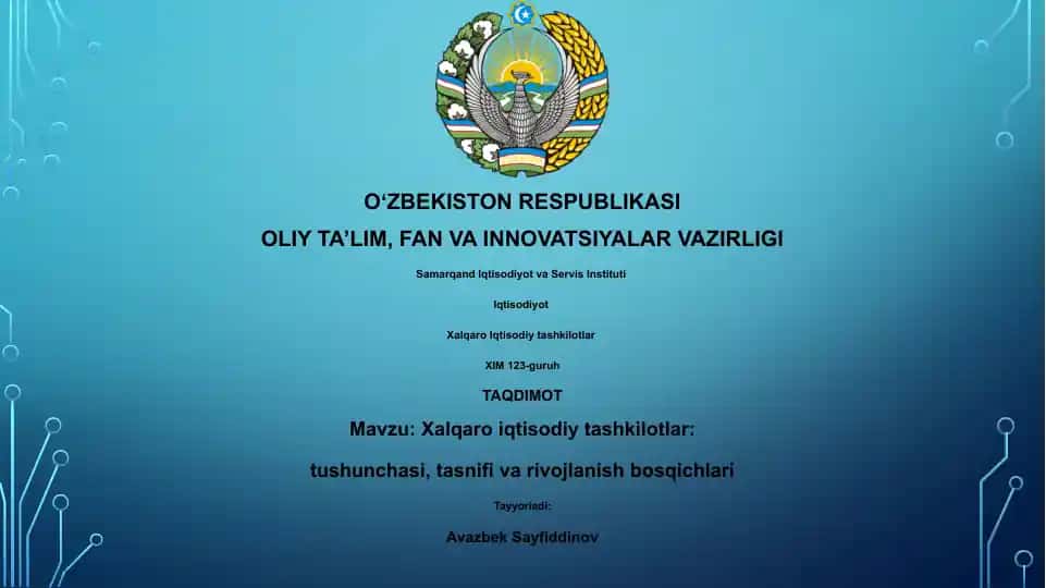 Xalqaro iqtisodiy tashkilotlar