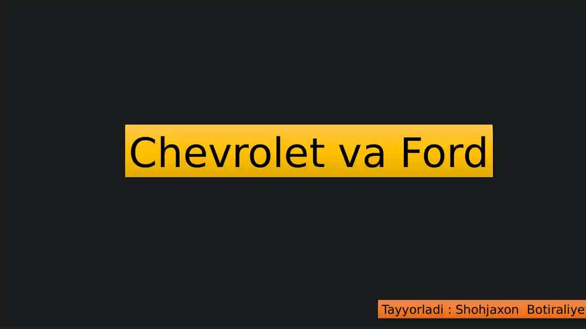 Chevrolet va Ford