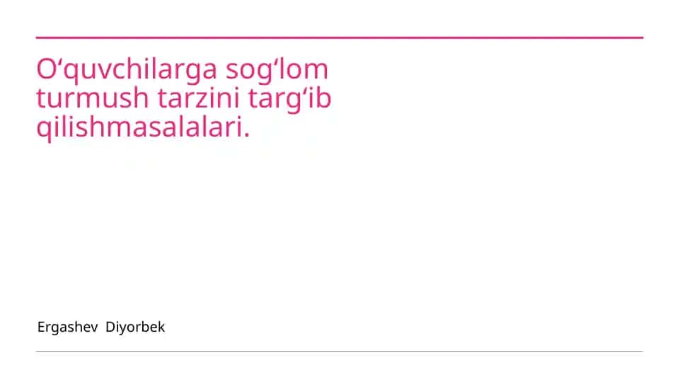 Sogʻlom Turmush Tarzini Targʻib Qilish