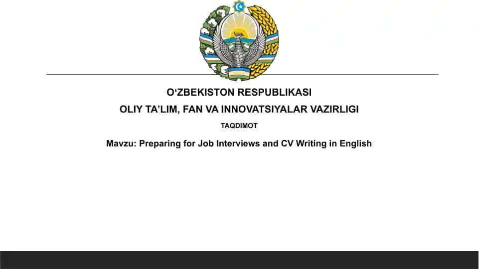 Preparing for Job Interviews and CV Writing in English